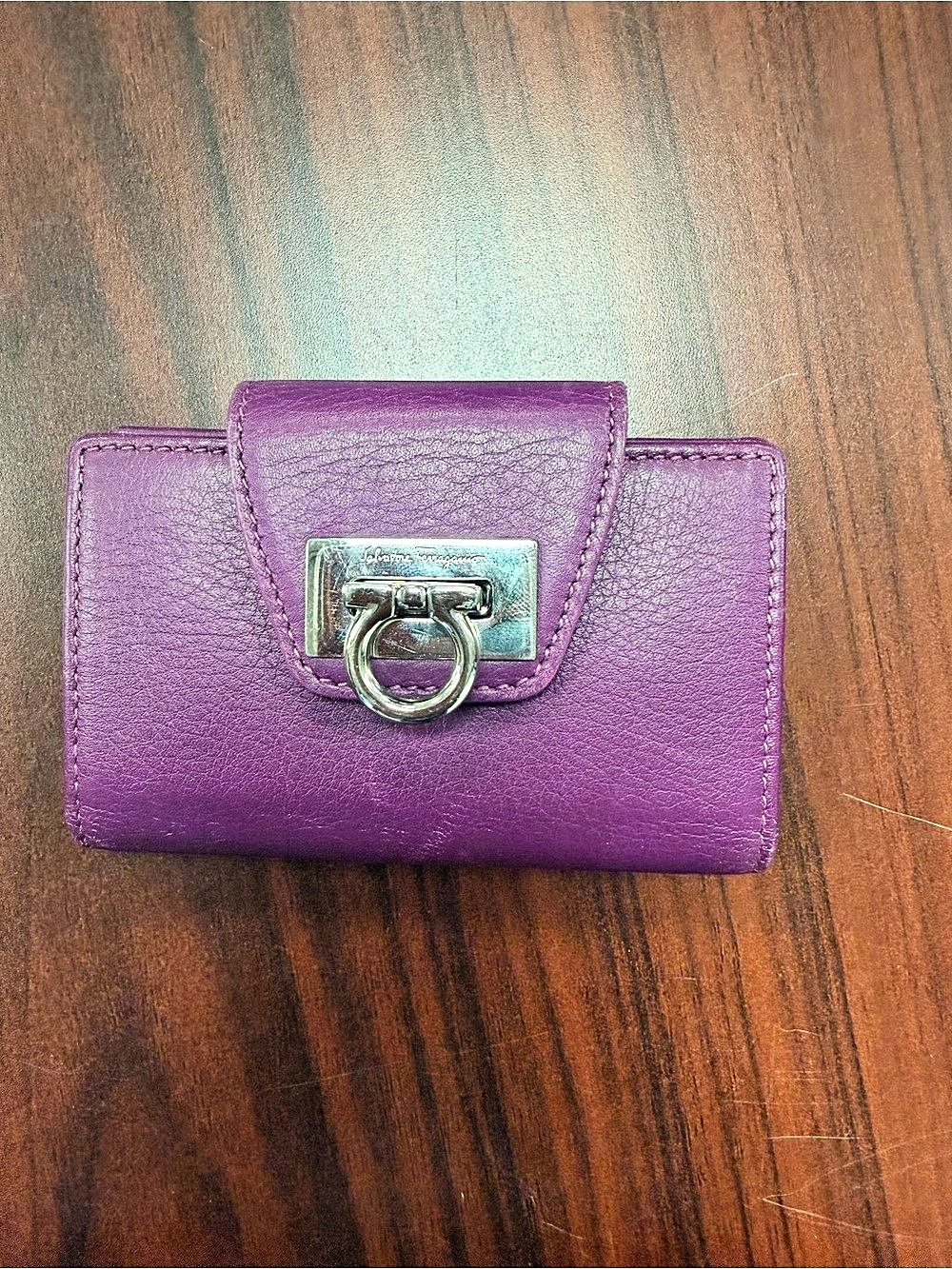 Salvatore Ferragamo Gancini Key Holder Wallet Purple
